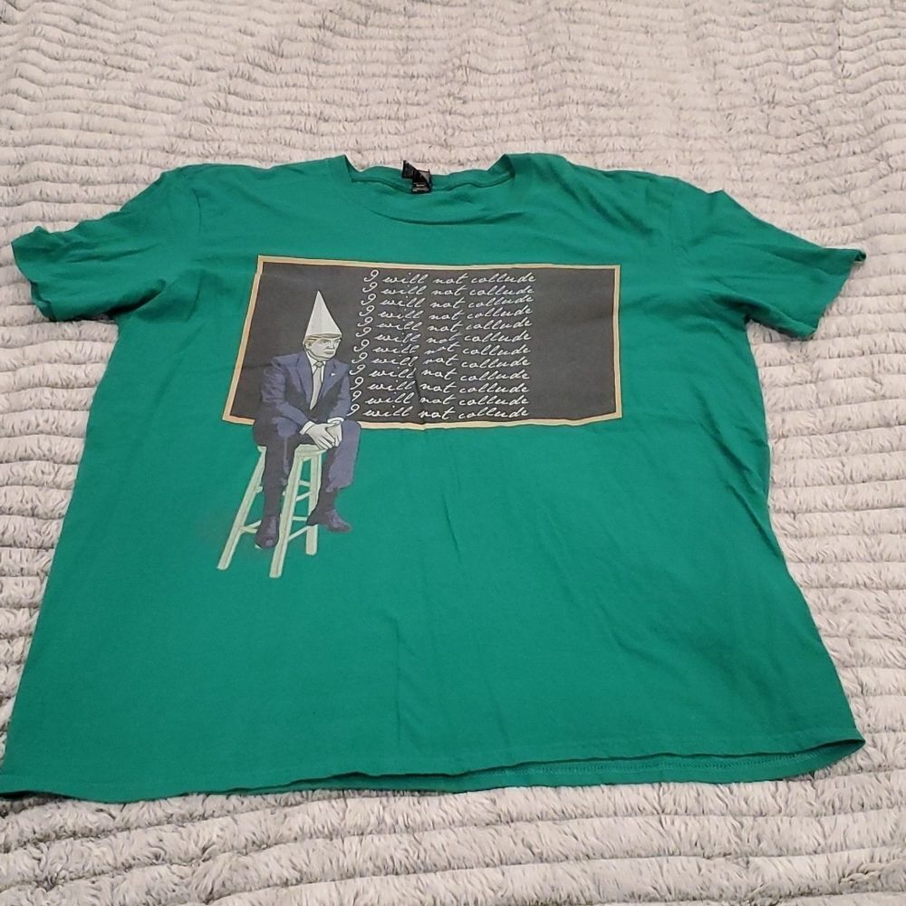 Green Donald Trump I will not collude tshirt size XL